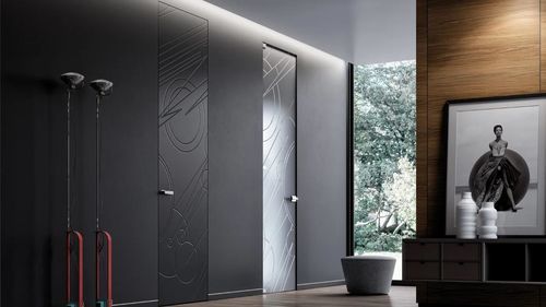 Interior door - MINIMA - Bertolotto Porte - anodized aluminum / solid wood / two-way