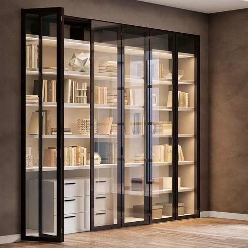 Modular wardrobe - SPACEWALL - Bertolotto Porte - modern / wood / tempered glass