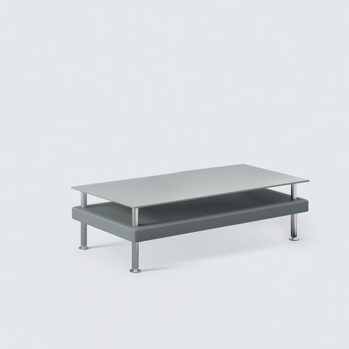 Design coffee table - NAXOS - Aresline - glass / steel / leather