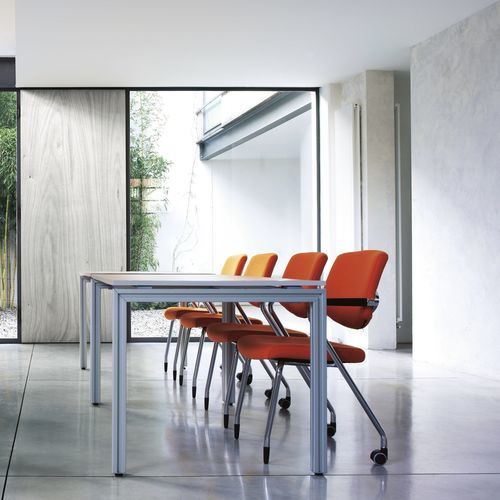 Contemporary conference chair - EURA - Aresline - indoor / fabric / steel base