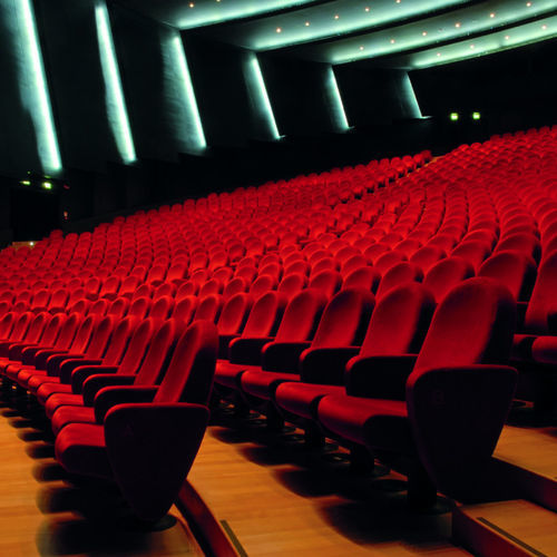 Contemporary auditorium seat - PALLADIUM - Aresline - indoor / velvet / metal base
