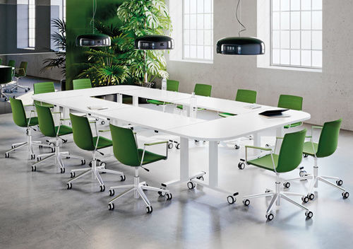 Contemporary table - HIP-UP FAMILY - Aresline - particle board / steel base / FSC certified