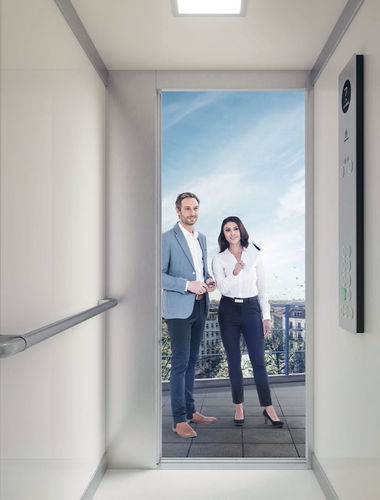 Electric elevator - SYNERGY 100 - ThyssenKrupp Fahrtreppen - home / machine room-less / compact
