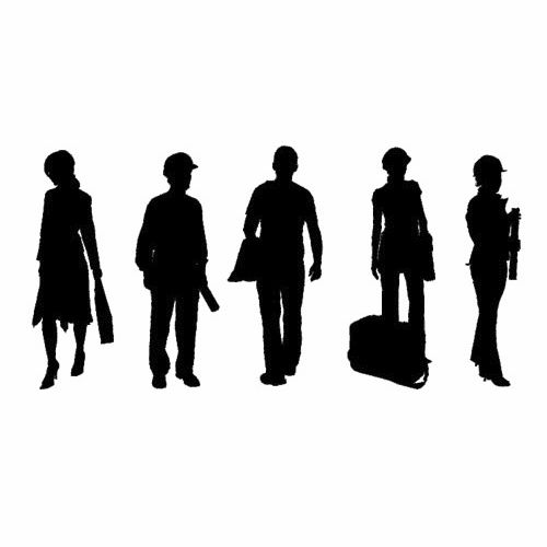 2D/3D object library - PEOPLE - SILHOUETTES - DOSCH DESIGN