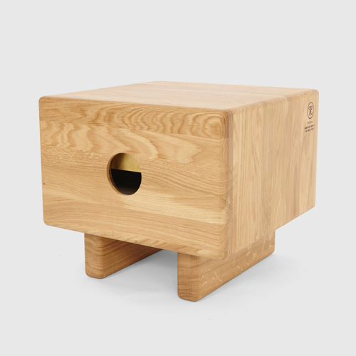 Scandinavian style bedside table - CRAFT BRASS - Hans Hansen Furniture - oak / oak base / square