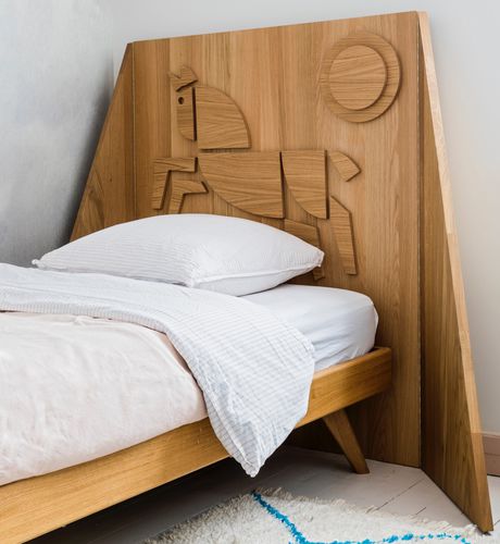 Single bed headboard - WITH HORSE - Hans Hansen Furniture - Scandinavian design / oak / child's