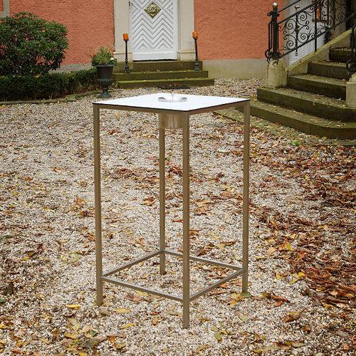 Contemporary high bar table - HR 22 SIMPLE - Hans Hansen Furniture - HPL / solid wood / glass