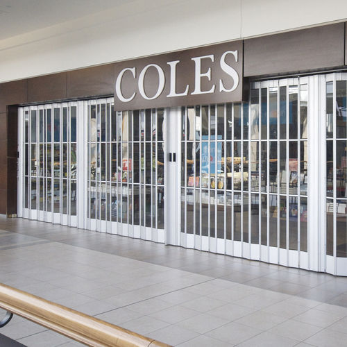 Folding security grill - VISTAPANE - Cornell - for store fronts / aluminum / steel