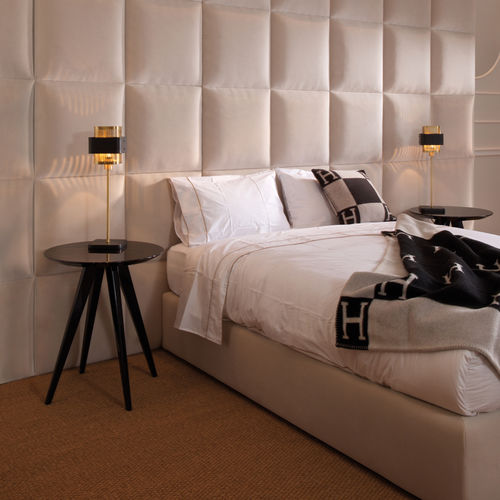 Contemporary bedside table - PAUL - DOM edizioni - glossy lacquered wood / Macassar ebony / glossy lacquered wood base