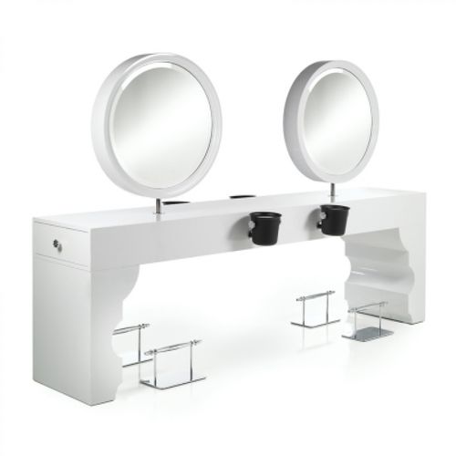 Contemporary dressing table - OBERTO 4 - Gamma & Bross - lacquered wood / for hairdressers / backlit
