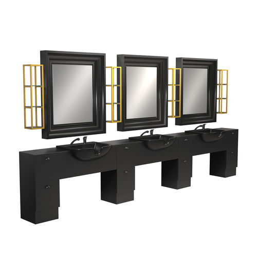 Original design dressing table - BACKINBLACK 3P - Gamma & Bross - laminate / lacquered glass / aluminum