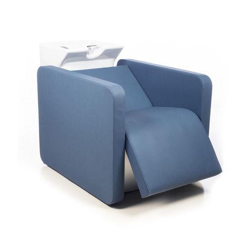 Shampoo chair with footrest - MORPHOWASH E - Gamma & Bross - synthetic leather / 1-person