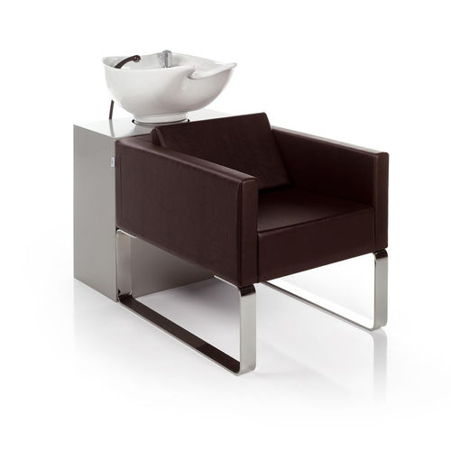 Synthetic leather shampoo chair - KUBISLED - Gamma & Bross - ceramic / 1-person