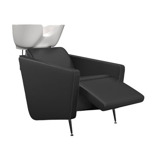 Shampoo chair with footrest - IONIANWASH ELECTRO BLACK - Gamma & Bross - synthetic leather / ceramic / 1-person