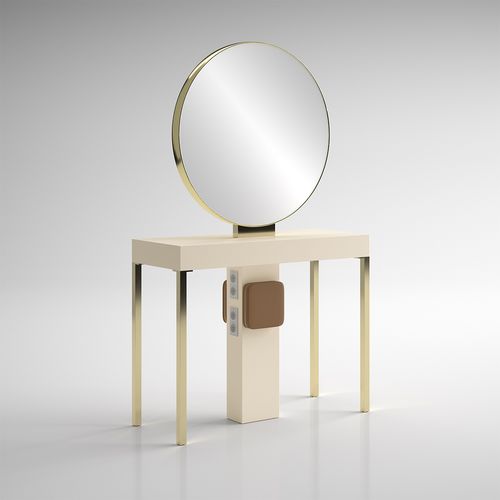 Contemporary dressing table ILOT RONDE GOLD Gamma & Bross laminate / freestanding / for