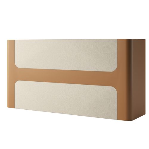 Laminate reception desk - H DESK 180 - Gamma & Bross - vinyl / synthetic leather / for hairdressers