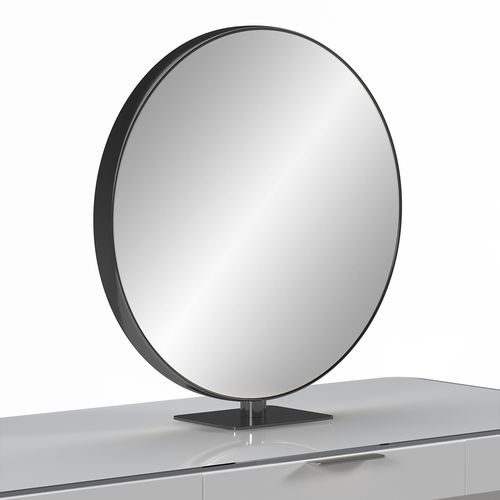 Table mirror - BELLATRIX 2SIDED BLACK - Gamma & Bross - for beauty salon / for hairdressers / for hotel room