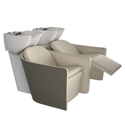 Shampoo chair with footrest - QL Wash 2P Shiatsu - Gamma & Bross - synthetic leather / ceramic / original design
