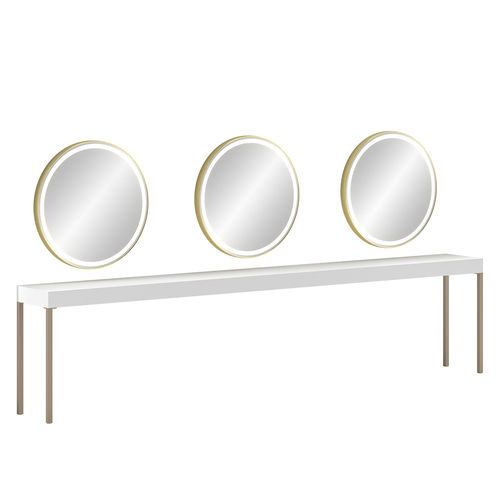Contemporary dressing table - QL CONSOLLE 3P - Gamma & Bross - melamine / wall-mounted / for hairdressers