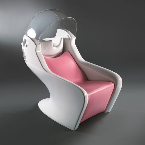 Shampoo chair with footrest - TEKNOWASH SOUND - Gamma & Bross - ceramic / original design / 1-person