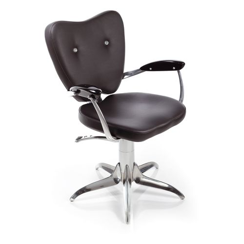 Contemporary beauty salon chair - MAN RAY SWAROVSKI - Gamma & Bross - vinyl / aluminum / with hydraulic pump