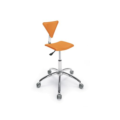 Contemporary stool - JUNIOR - Gamma & Bross - vinyl / metal base / on casters