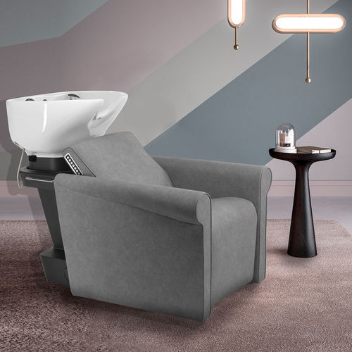 Shampoo chair with footrest - CLEOPATRA  - Beauty Star - synthetic leather / ceramic / 1-person