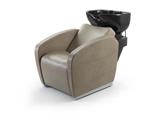 Shampoo chair with footrest - NEW ALMOND - Beauty Star - ceramic / 1-person