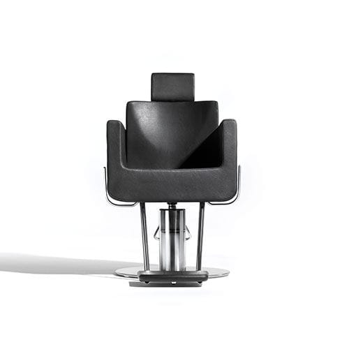 Chromed metal barber chair - U-BOX - Kiela Metaalwarenfabriek B.V. - synthetic leather / with footrest / with headrest