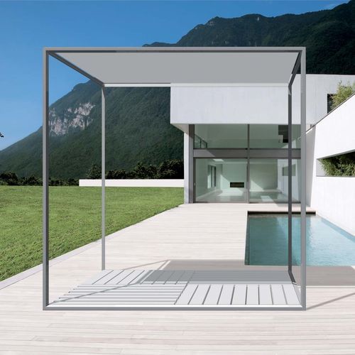 WPC gazebo - QZone - Bsinergy - fabric roof / aluminum frame