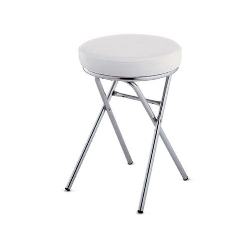 Contemporary stool - EASY SIT - Artecno Srl - synthetic leather / chromed metal base / stacking