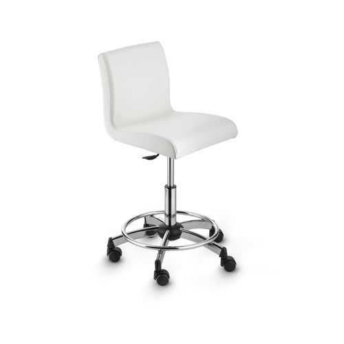 Contemporary task stool - Stylish - Artecno Srl - synthetic leather / metal base / on casters