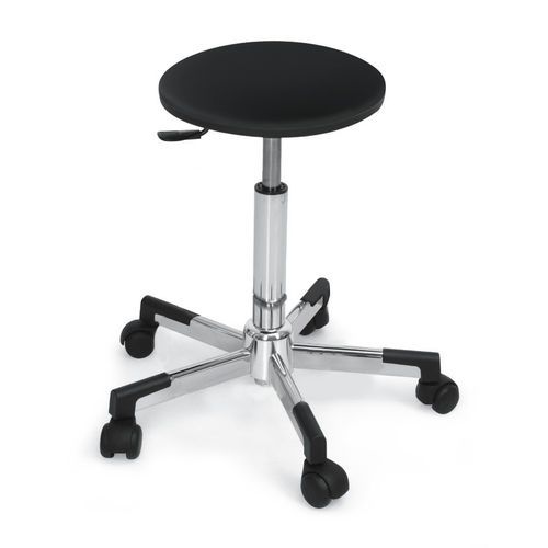 Contemporary stool - EKO  - Nelson Mobilier - synthetic leather / stainless steel base / upholstered
