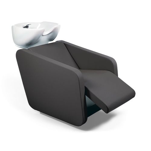 Shampoo chair with footrest - GOWASH - Nelson Mobilier - synthetic leather / ceramic / 1-person