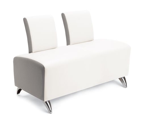 Contemporary upholstered bench - KRYPTON 2P - Nelson Mobilier - fabric / for hairdressers / with backrest