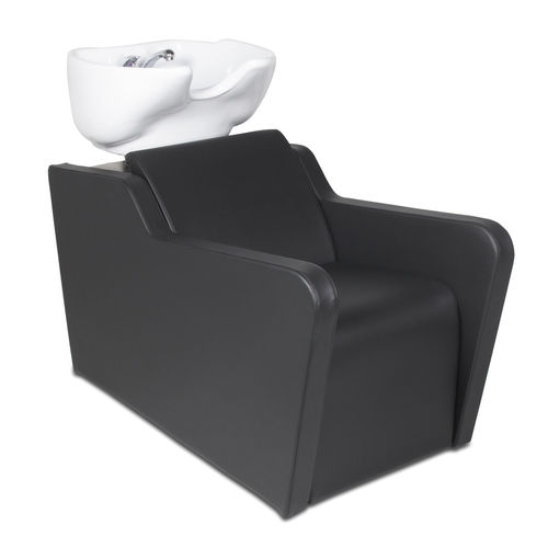 Shampoo chair with footrest - TOPWASH ECO - Nelson Mobilier - synthetic leather / ceramic / 1-person