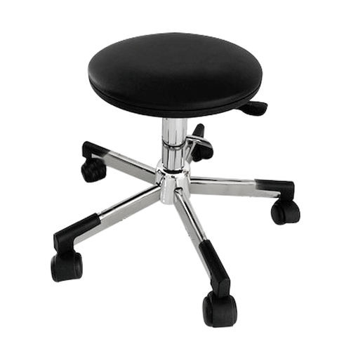 Contemporary task stool - NELBY - Nelson Mobilier - leather / metal base / nylon base