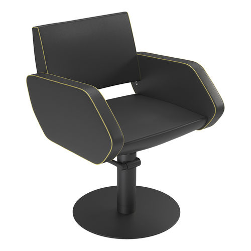 Contemporary beauty salon chair - NOVA - Nelson Mobilier - synthetic leather / with hydraulic pump / black