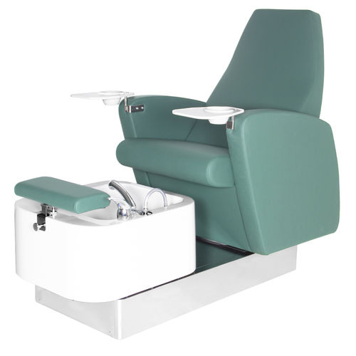 Synthetic leather pedicure spa chair - NELBYDRO - Nelson Mobilier - chromed metal / with footrest / swivel
