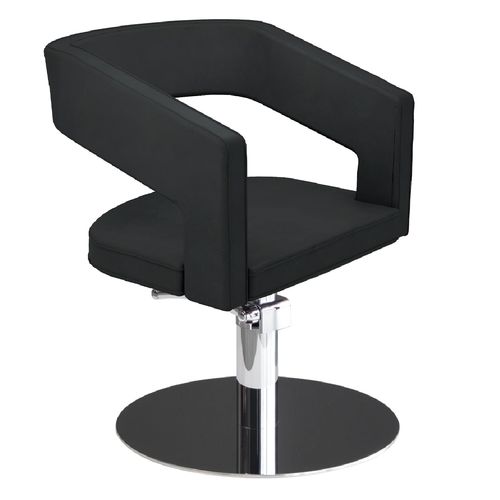Contemporary beauty salon chair - OPEN - Nelson Mobilier - synthetic leather / with hydraulic pump / black