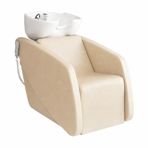 Shampoo chair with footrest - FORMULAWASH SHIATSU AIR - Nelson Mobilier - synthetic leather / ceramic / 1-person