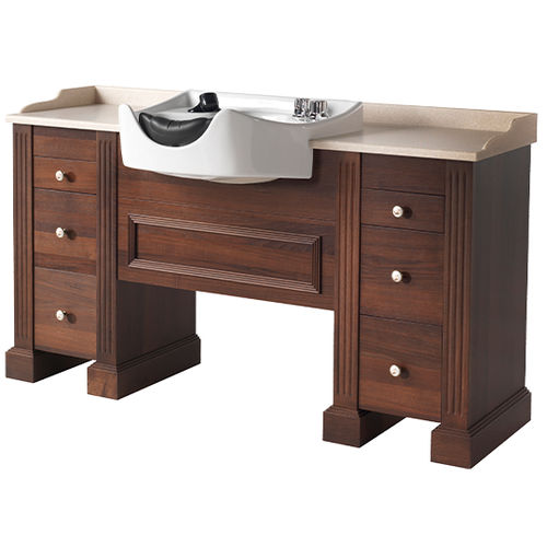 Free-standing washbasin cabinet - AUBREY - TAKARA BELMONT - ceramic / wood veneer / traditional