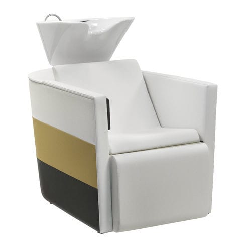 Contemporary beauty salon chair - Tub - TAKARA BELMONT - leather / upholstered / white