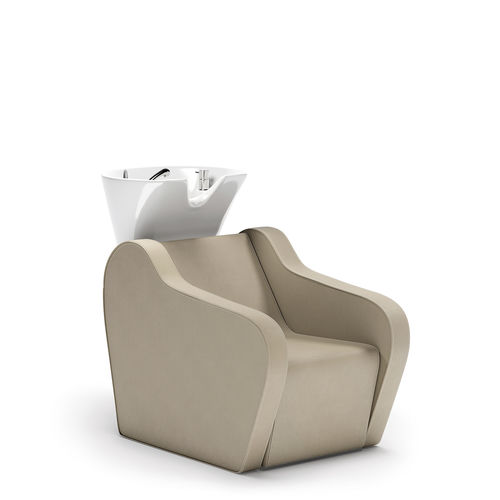 Leather shampoo chair - BEAUTY BASKET FLORA - VEZZOSI - original design / synthetic leather / massaging