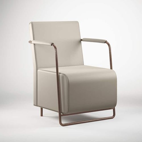 Waiting room armchair - CU29   - VEZZOSI - contemporary / synthetic leather / metal