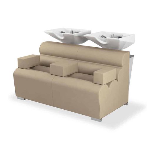 Synthetic leather shampoo chair - NAPOLEONE - VEZZOSI - ceramic / 2-person