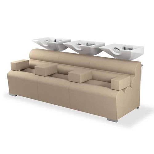 Synthetic leather shampoo chair - NAPOLEONE III  - VEZZOSI - ceramic / 3-seater