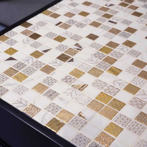 Indoor mosaic tile - RIF LITE - ONIX Mosaico - wall / glass / gold