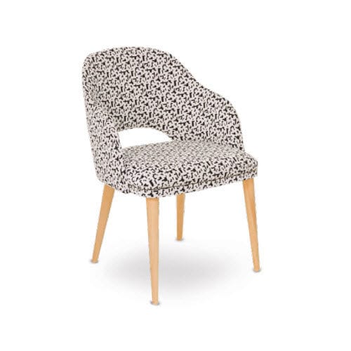 Contemporary armchair - LUNA - Perrouin Sièges - fabric / beech / solid wood