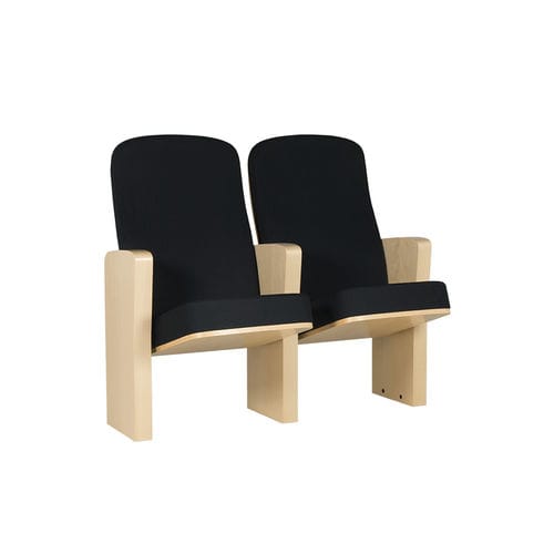 Contemporary auditorium seating - LUGANO - Euro Seating International - fabric / polyurethane foam / beech